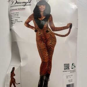 Tigress Costume Adult Halloween Cat Size‎ X-Large Brown Black Dreamgirl